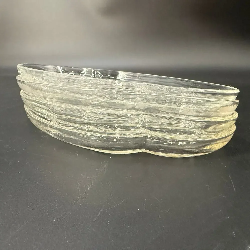 set of 4 vintage Federal Glass Homestead Snack Plates glassware serving dish